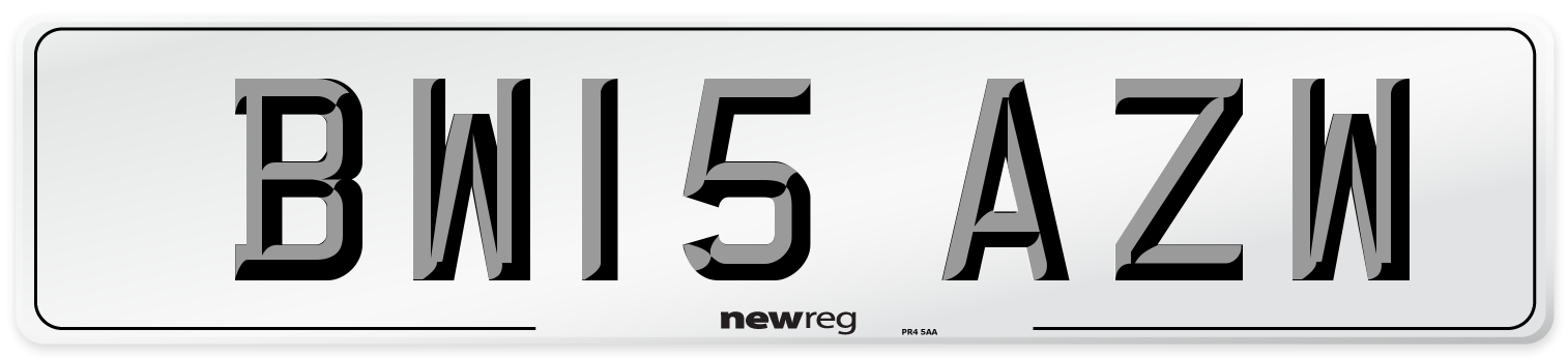 BW15 AZW Number Plate from New Reg